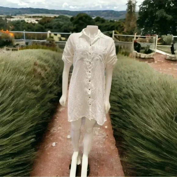 Michael Kors 100% Ramie Hi Low  Short Sleeve Dress Tunic Size XS - Picture 13 of 13